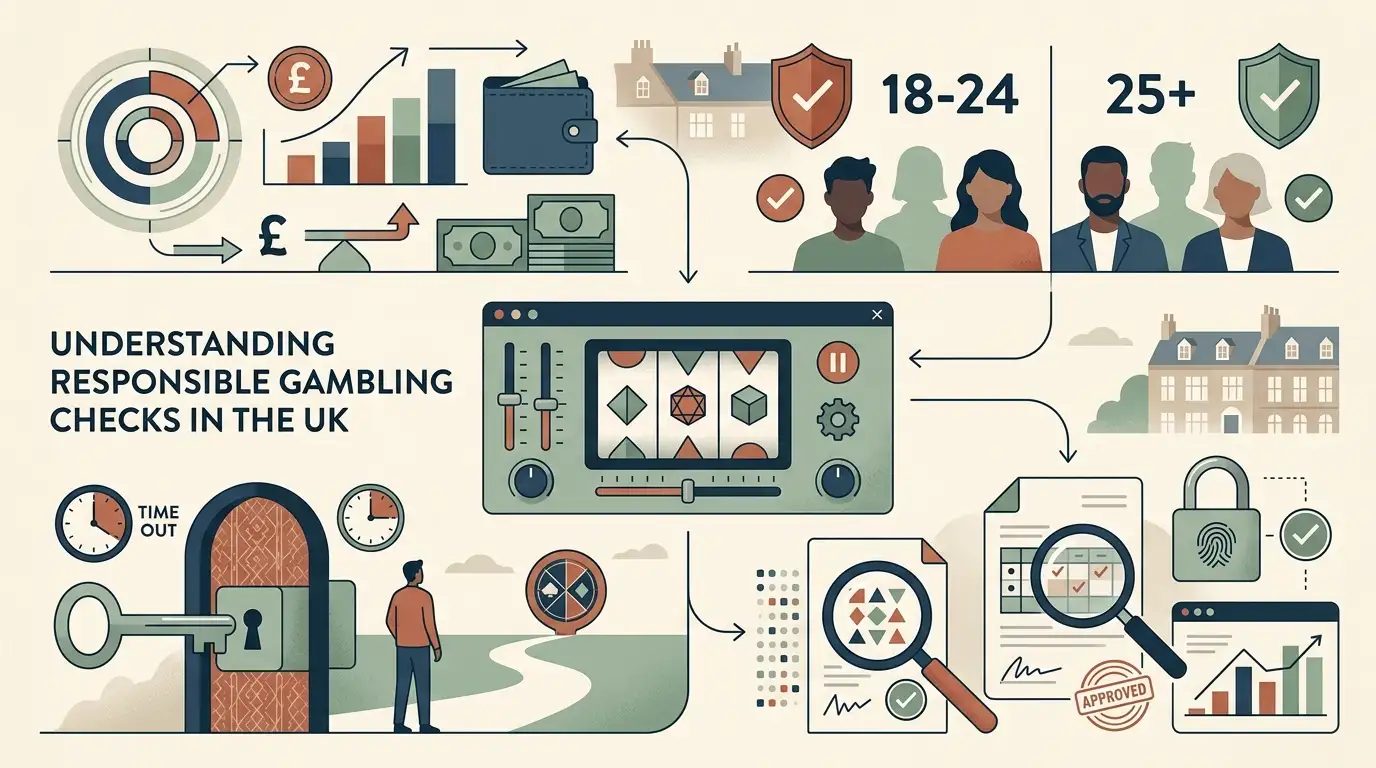 General illustration of UK gambling rules, age bands, slot stake limits and player checks